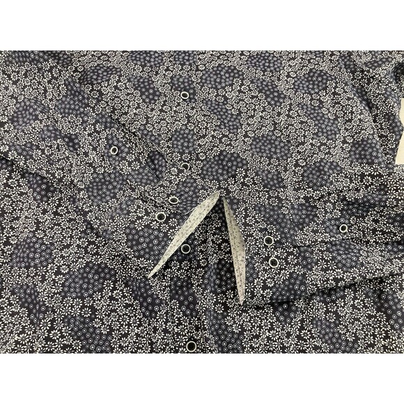 Guide London Men’s Shirt L Blue Floral Print Button Up Cotton Casual Preppy - Picture 4 of 8